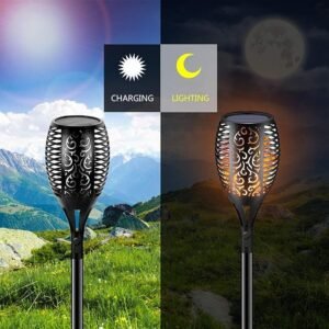 LED Solar Flame Light with Automatic Light Control