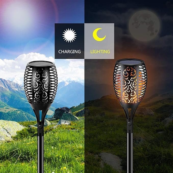 LED Solar Flame Light with Automatic Light Control